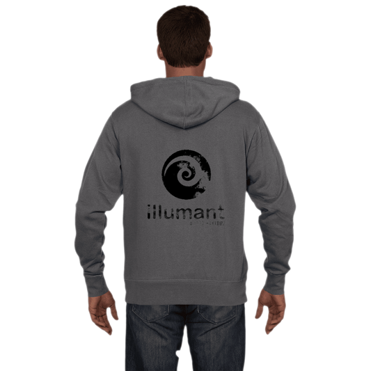 distressed logo heather gray hoodie (lighter)