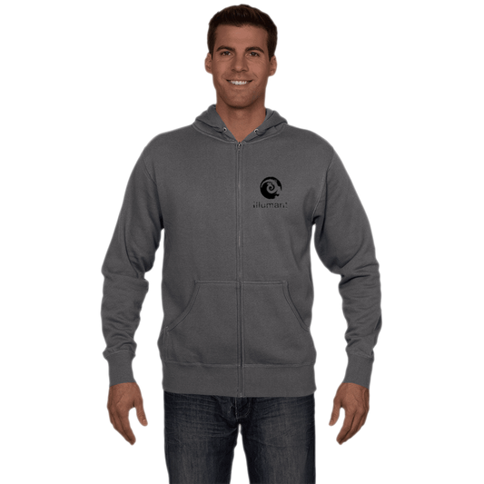 distressed logo heather gray hoodie (lighter)